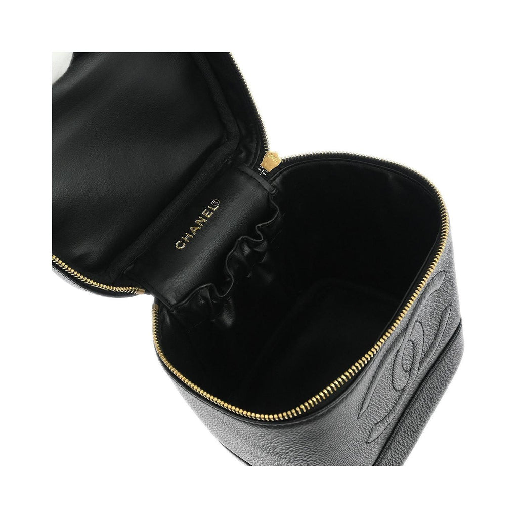 Sac À Main Chanel Vintage Timeless Cosmetic Case Small Cuir - Noir