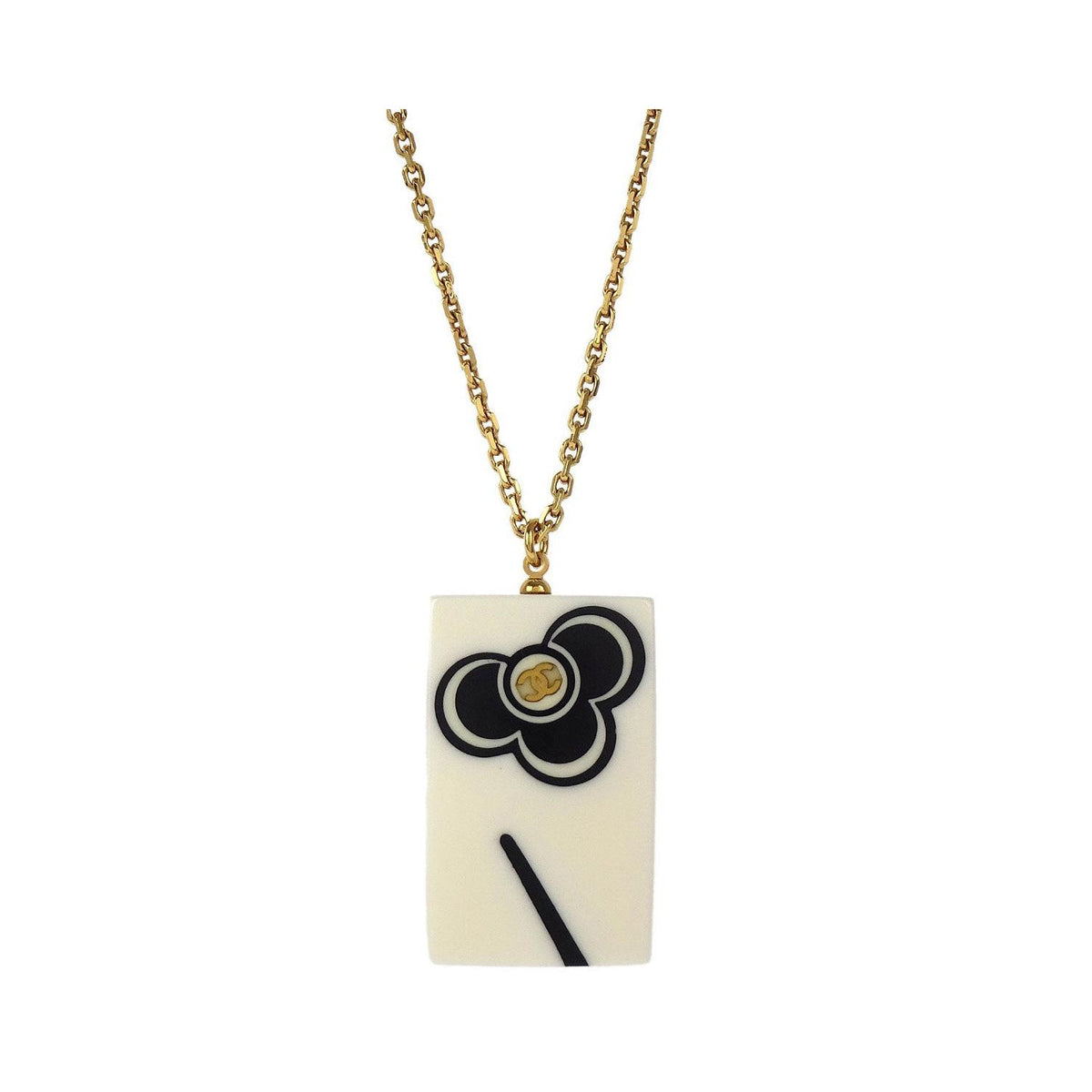 Collier Chanel Vintage Cc Rectangular Pendant Gold_Plated - Or