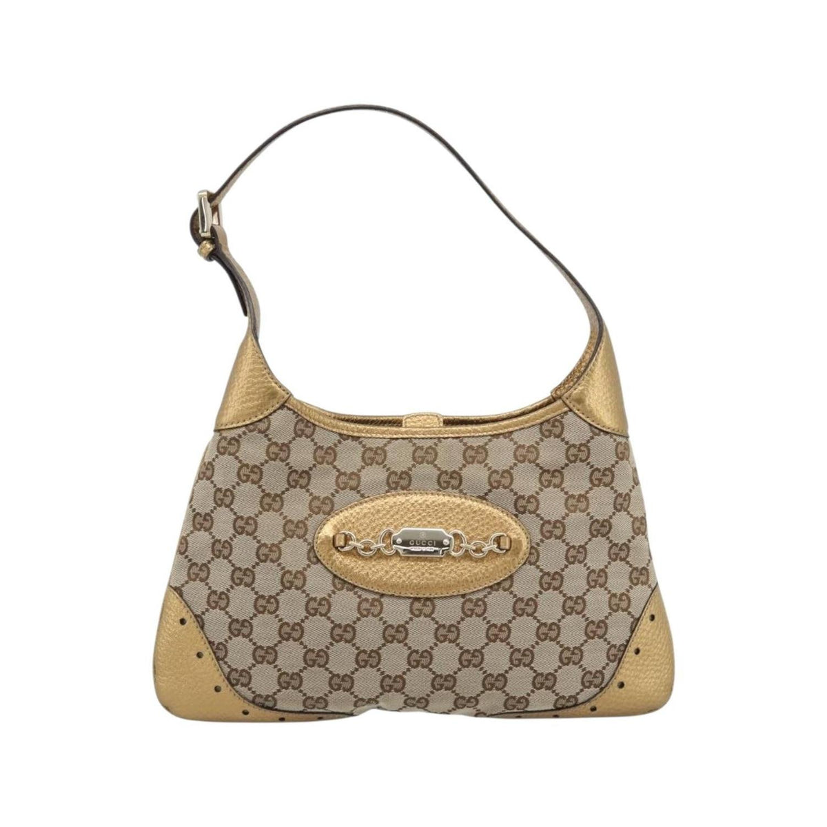 Gucci - Vintage Jackie O Chain medium canvas hobo bag - Beige