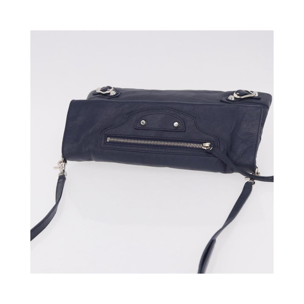 Pochette Balenciaga Classic Studs Envelope Strap Clutch Mini Cuir - Bleu Marine