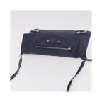 Pochette Balenciaga Classic Studs Envelope Strap Clutch Mini Cuir - Bleu Marine
