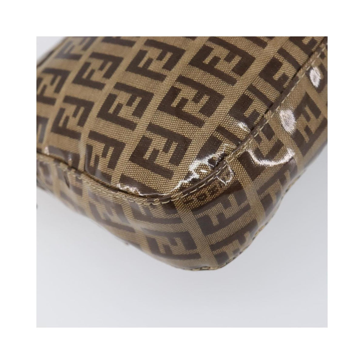 Borsa a spalla Fendi Mamma Baguette media in tela - Beige