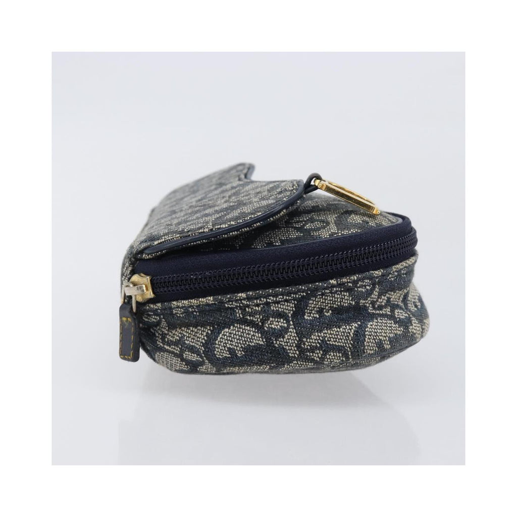 Pochette Christian Dior Saddle Zip Toile - Bleu Marine