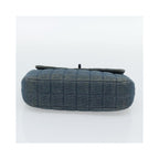 Sac À Main Chanel Chocolate Bar Mademoiselle Top Handle Small Toile - Bleu