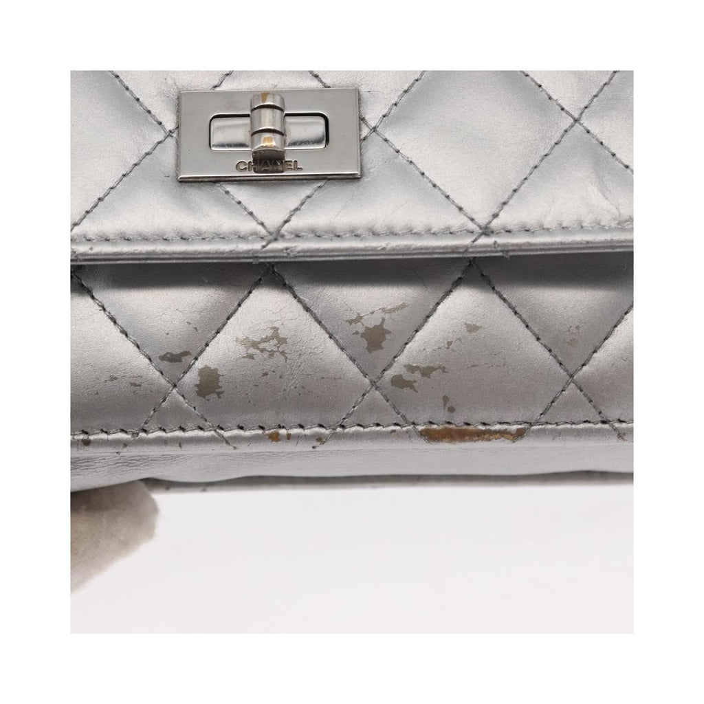 Sac Bandoulière Chanel Reissue 2.55 Wallet On Chain Cuir - Argent