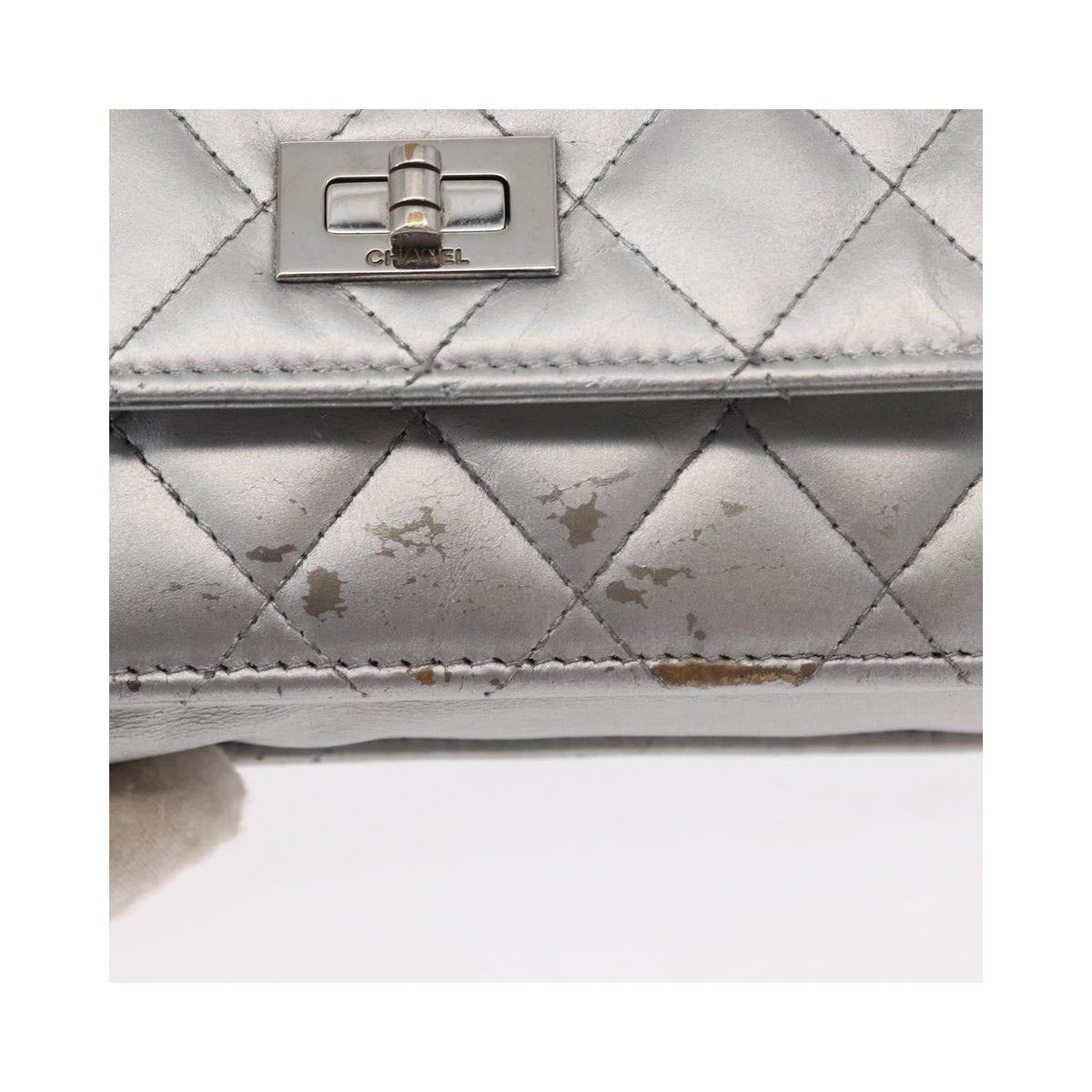 Sac Bandoulière Chanel Reissue 2.55 Wallet On Chain Cuir - Argent