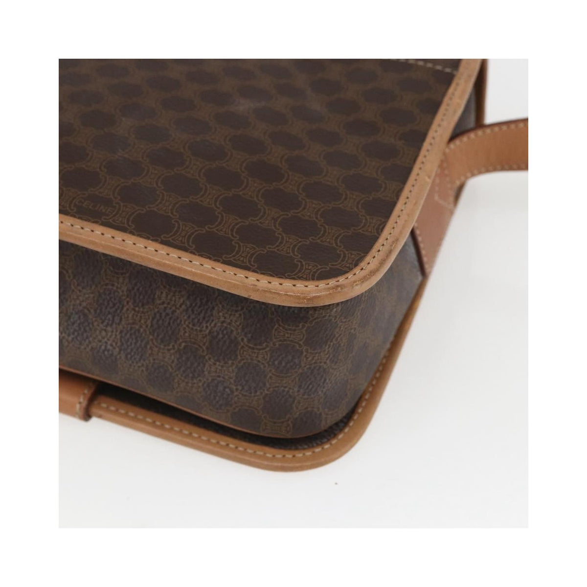 Celine - Sac Porté Épaule Vintage Macadam Circle Logo Toile - Marron