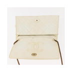 Pochette Chanel Full Flap Wallet On Chain Cuir - Blanc