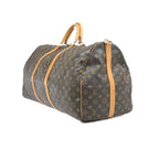 Bolsa de viaje Louis Vuitton Keepall Bandoulière 60 de lona - Marrón