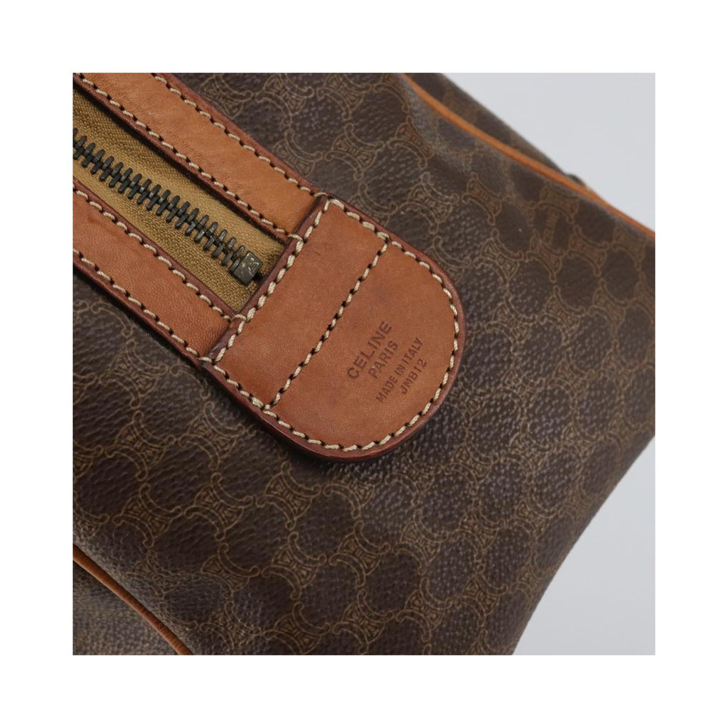 Sac Porté Épaule Celine Macadam Handbag Toile - Marron
