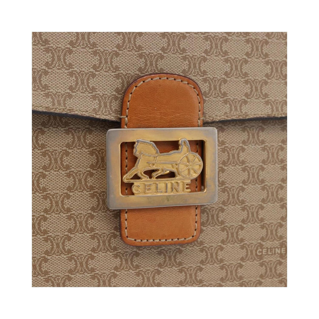 Sac Porté Épaule Celine Macadam Small Toile - Beige