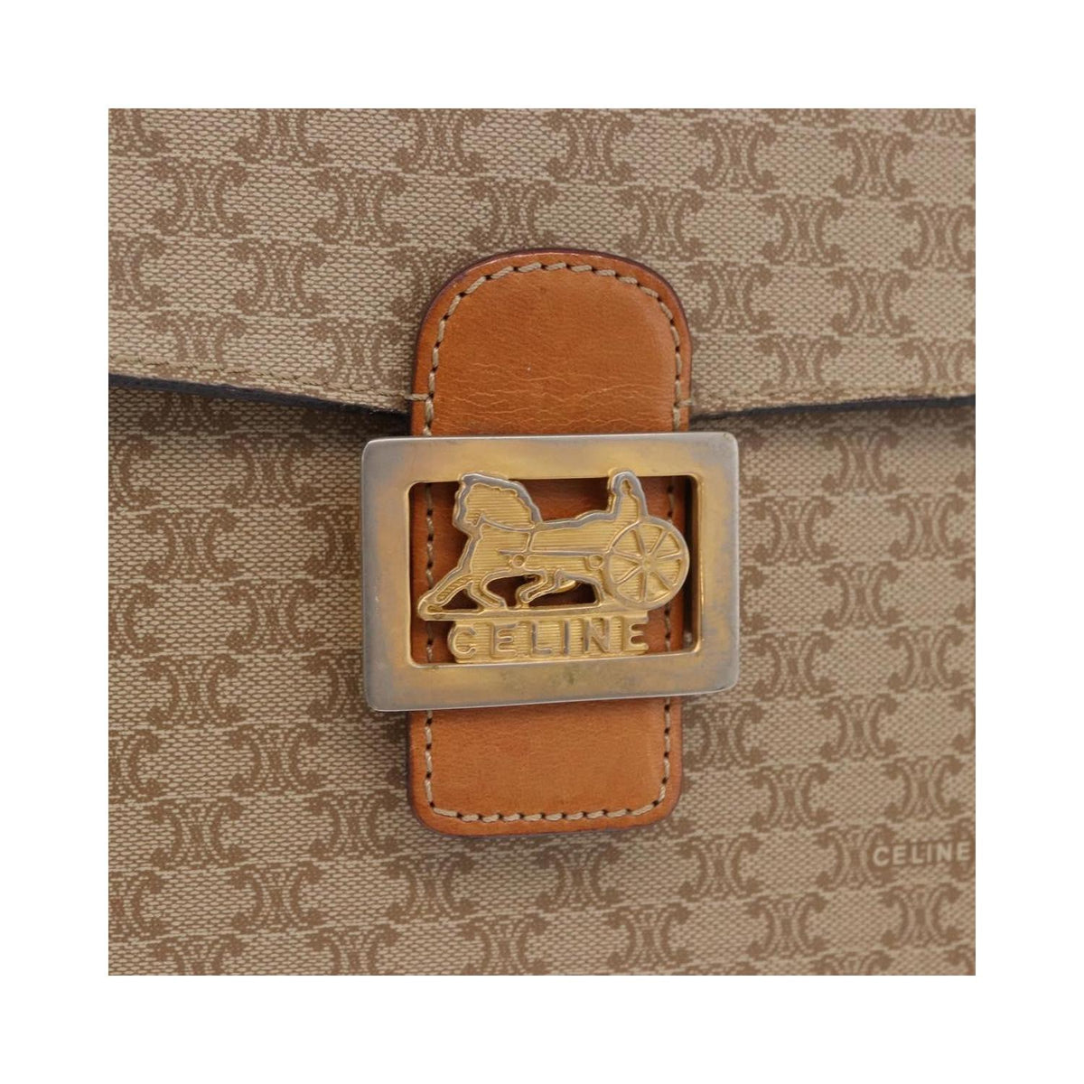 Sac Porté Épaule Celine Macadam Small Toile - Beige