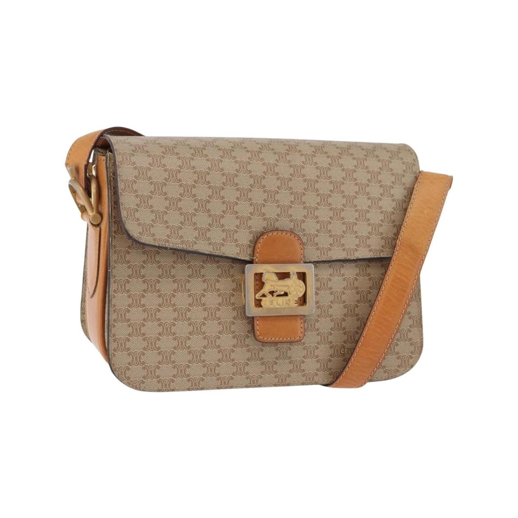 Sac Porté Épaule Celine Macadam Small Toile - Beige