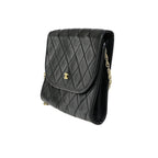 Sac Chanel Vintage Round Flap Small Cuir - Noir