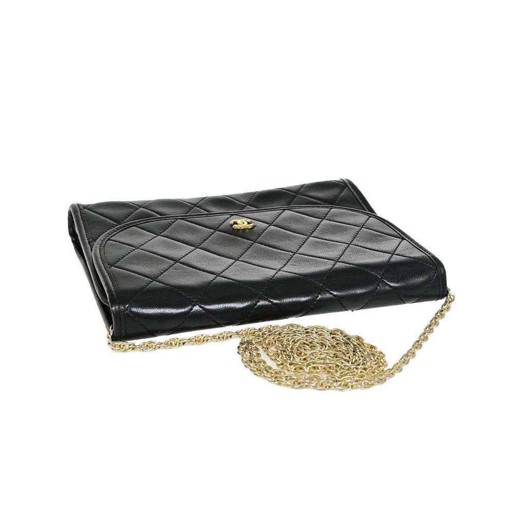 Sac Chanel Vintage Round Flap Small Cuir - Noir