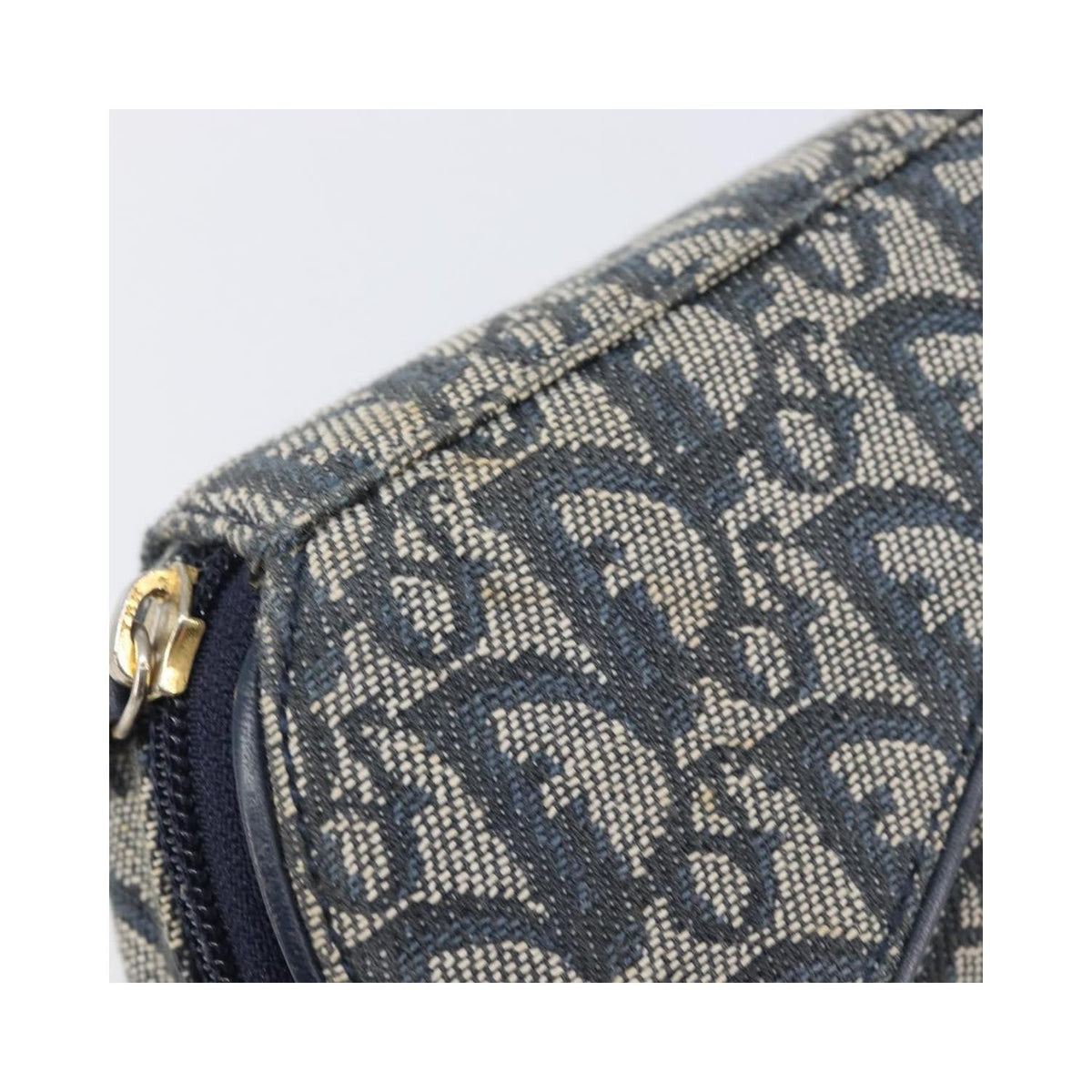 Pochette Christian Dior Saddle Zip Toile - Bleu Marine