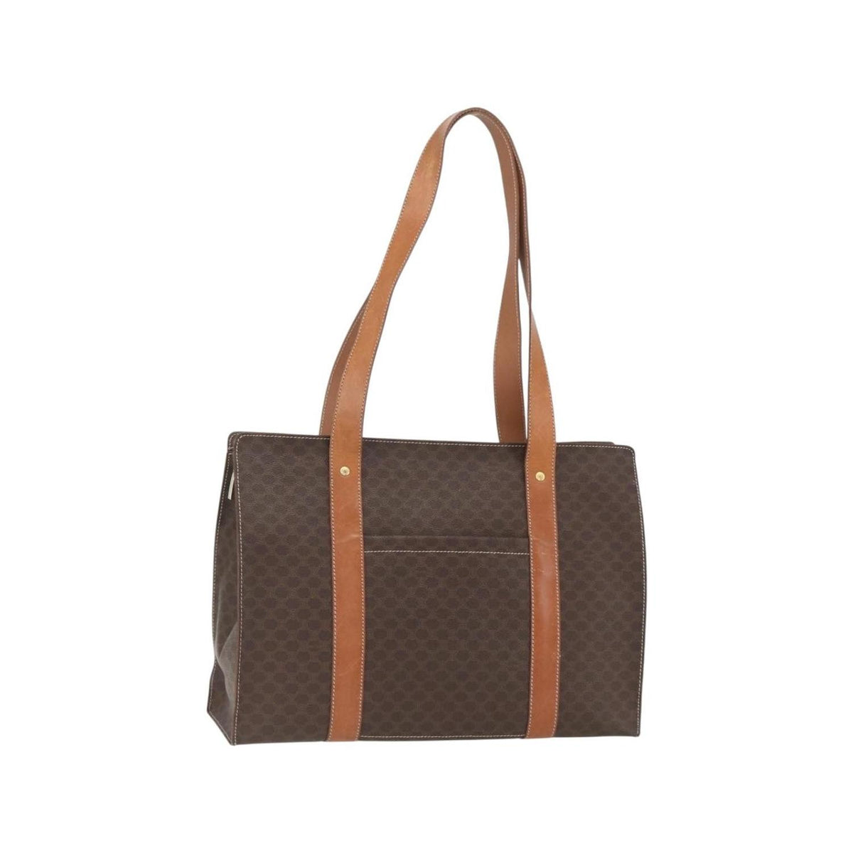Cabas Celine Vintage Macadam Shopper Tote Toile - Marron
