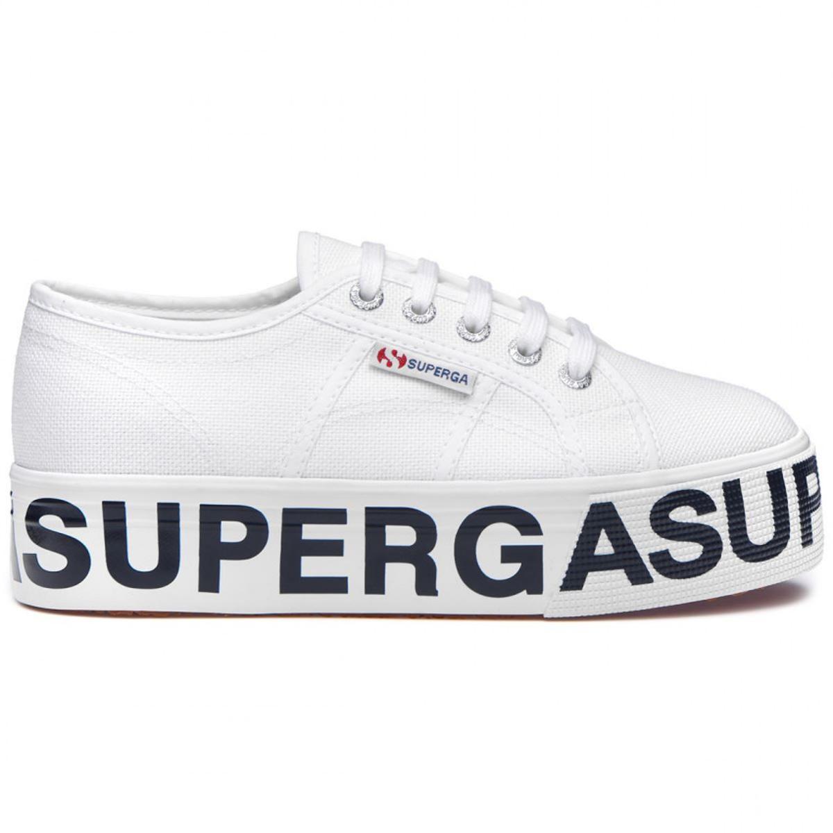 Superga 2790-Cotw Outsole Lettering Trainer - White - Superga Women Men