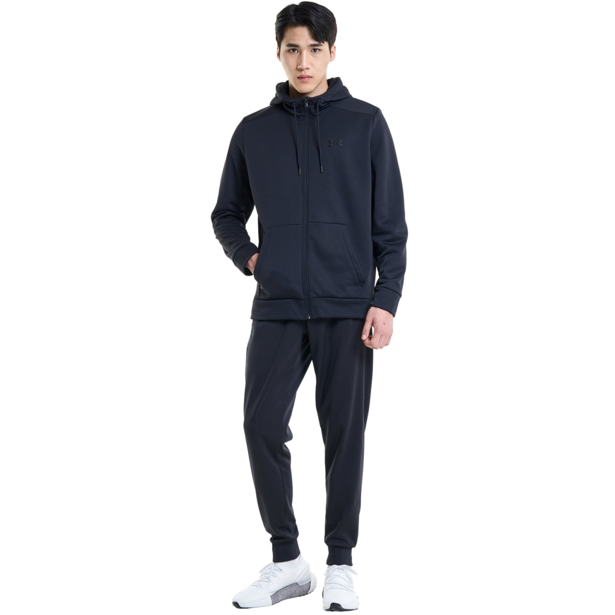 Hoodie Fleece Fz Hoodie - Zwart - Heren