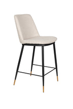 Lionel - Tabouret de comptoir - Tissu - Beige