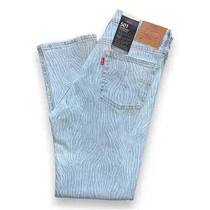Levi’S Premium 501 Original Cropped Blue Pattern 36200 0244