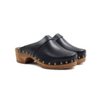 Sabots Bois Cuir Noir - Femme