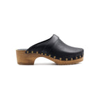 Sabots Bois Cuir Noir - Femme