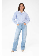 Saby Embroidered Collar Shirt - Blue
