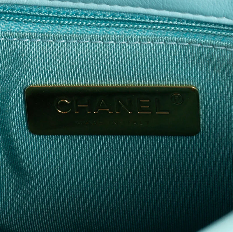 sac de seconde main 19 chanel en cuir bleu label