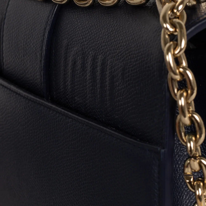 sac de seconde main 30 montaigne dior  en cuir bleu défaut 3