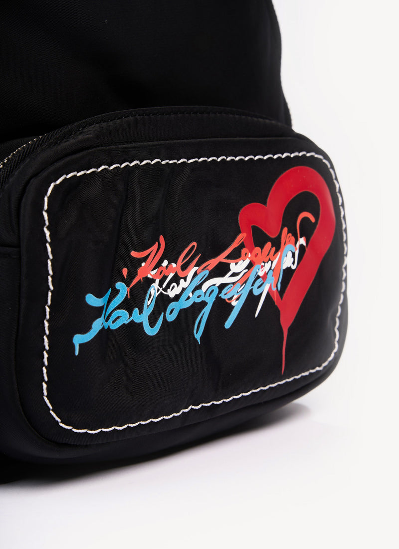 Karl Lagerfeld - Sac A Dos Graffiti - Noir - Femme