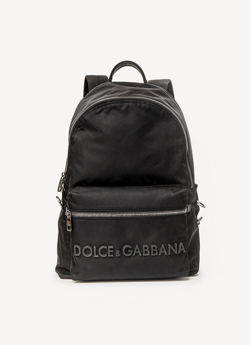 Dolce & Gabbana - Sac À Dos Tissu À Grand Logo - Black - Homme