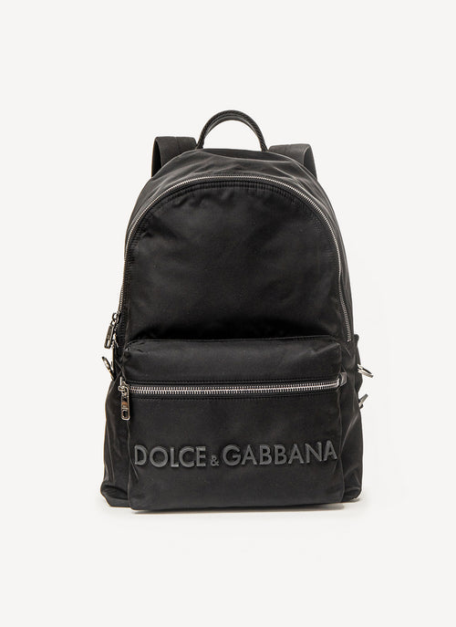 Dolce & Gabbana - Sac À Dos Tissu À Grand Logo - Noir - Homme