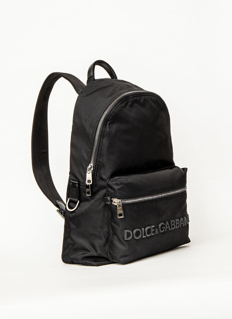 Dolce & Gabbana - Sac À Dos Tissu À Grand Logo - Black - Homme