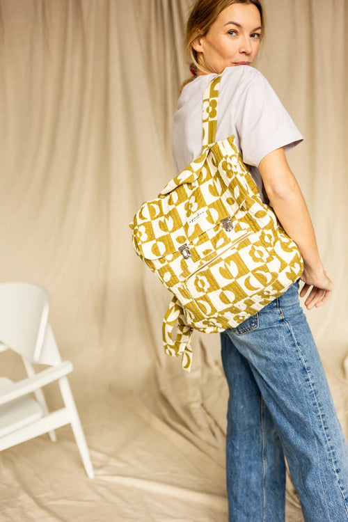 Sac À Dos Luji "Damier" - Tobacco