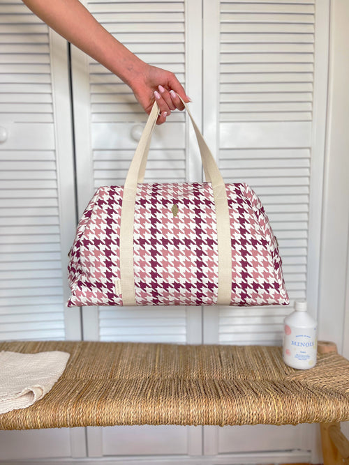 sac-a-langer-joseph-pied-de-poule-bordeau-rose-milinane