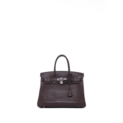 Sac À Main Birkin 30 Retourné Clémence Café - Hermès