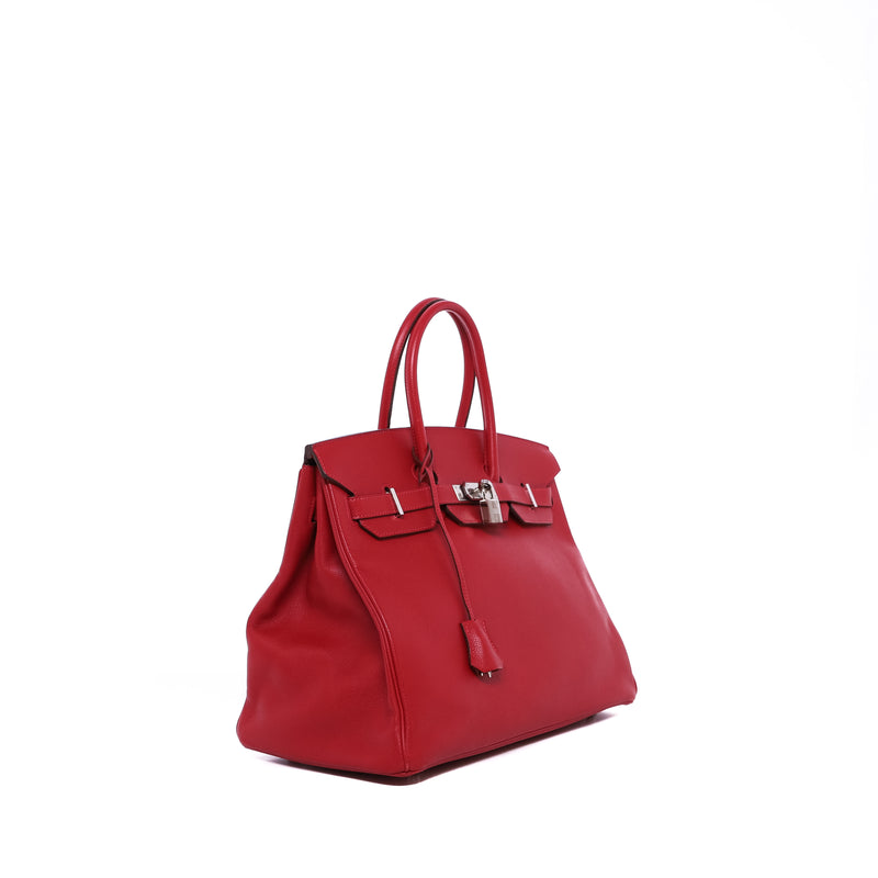 Sac À Main Birkin 35 Retourné Epsom Vermillon - Hermès