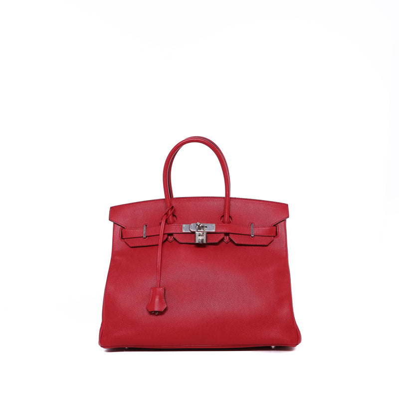 Sac À Main Birkin 35 Retourné Epsom Vermillon - Hermès