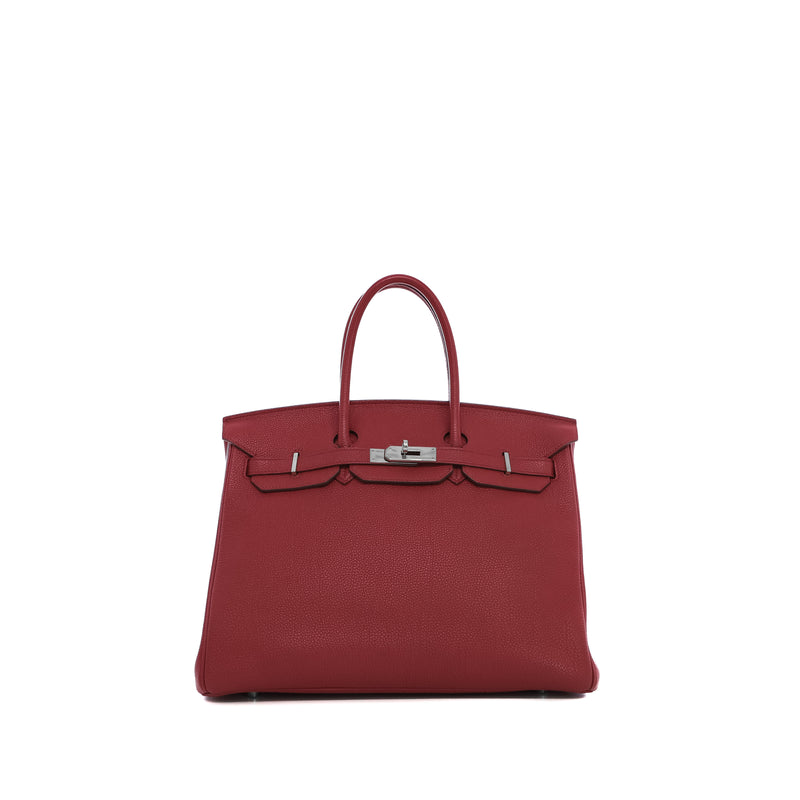 Sac À Main Birkin 35 Retourné Hermès Togo Rouge - Hermès