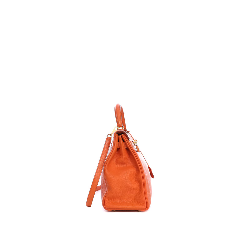 Sac À Main Kelly 32 Retourné Hermès Togo Orange - Hermès