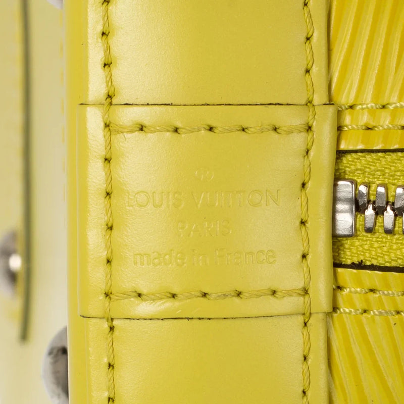 sac de seconde main alma louis vuitton  en cuir épi jaune label