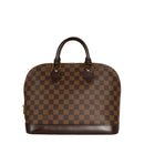 sac de seconde main alma louis vuitton en toile damier ébène face