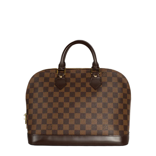 sac de seconde main alma louis vuitton en toile damier ébène face