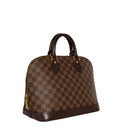 sac de seconde main alma louis vuitton en toile damier ébène côté