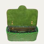 Sac Ava Medium Cuir Tressé Romarin