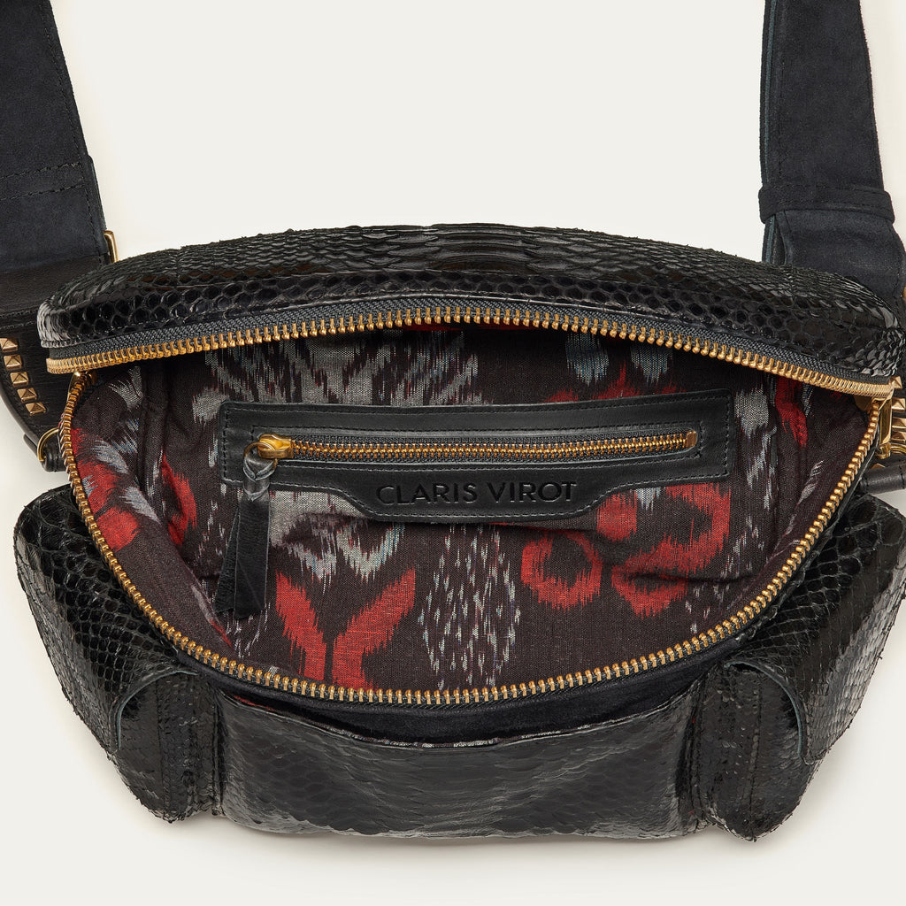 Sac Banane Python Jules Noir