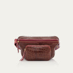 Sac Banane Romeo Croco Chocolat Bordeaux
