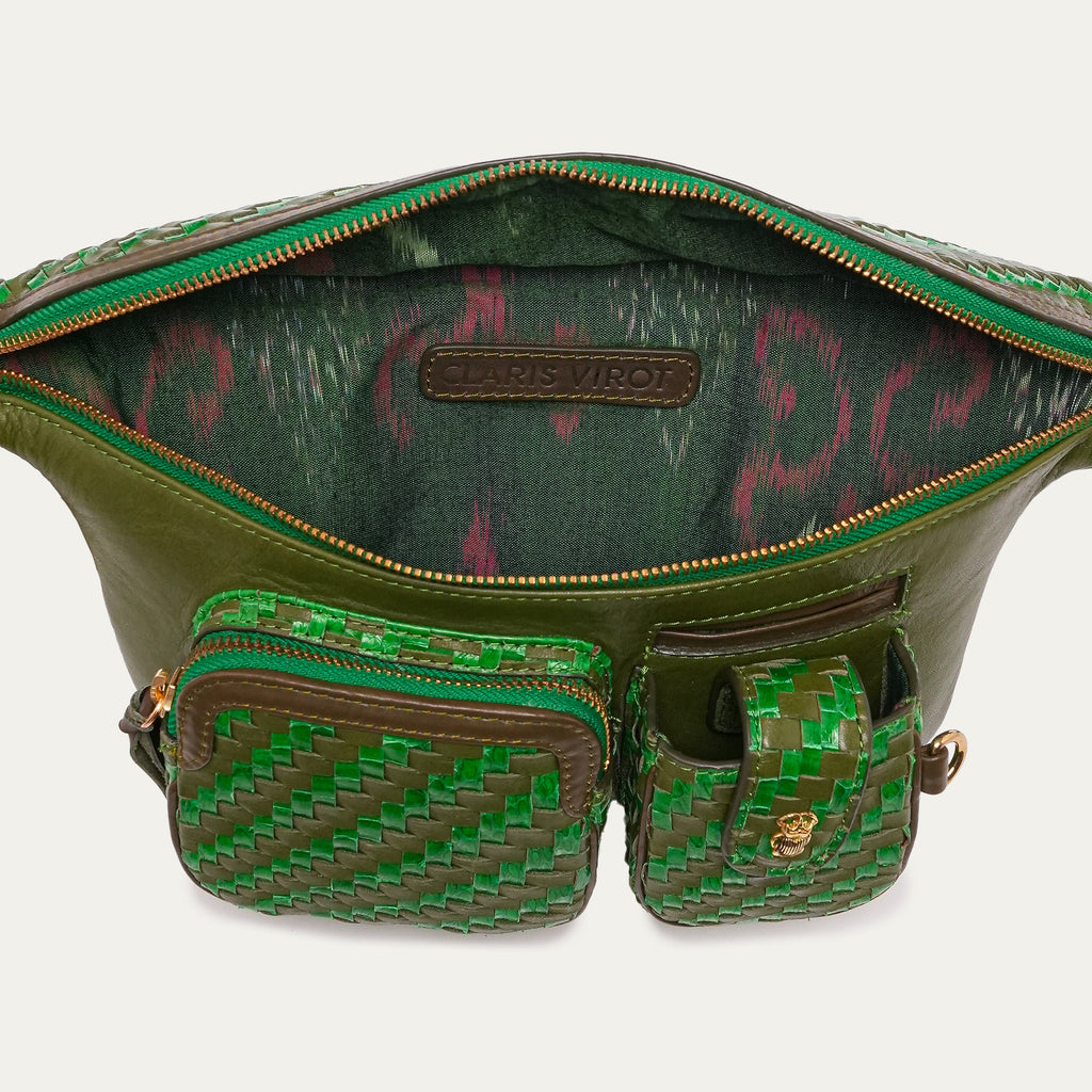 Sac Banane Roméo Cuir Tressé Romarin
