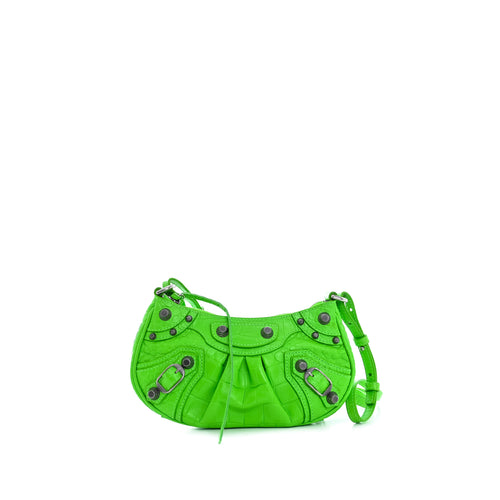 Sac Bandoulière Cagole Chaîne Mini Balenciaga Cuir Vert - Balenciaga